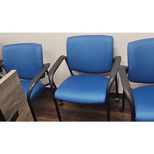 Blue Stack Chairs on Casters