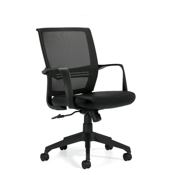 Low Back Mesh Back Tilter w/ Luxhide Seat OTG13026B - Image 2