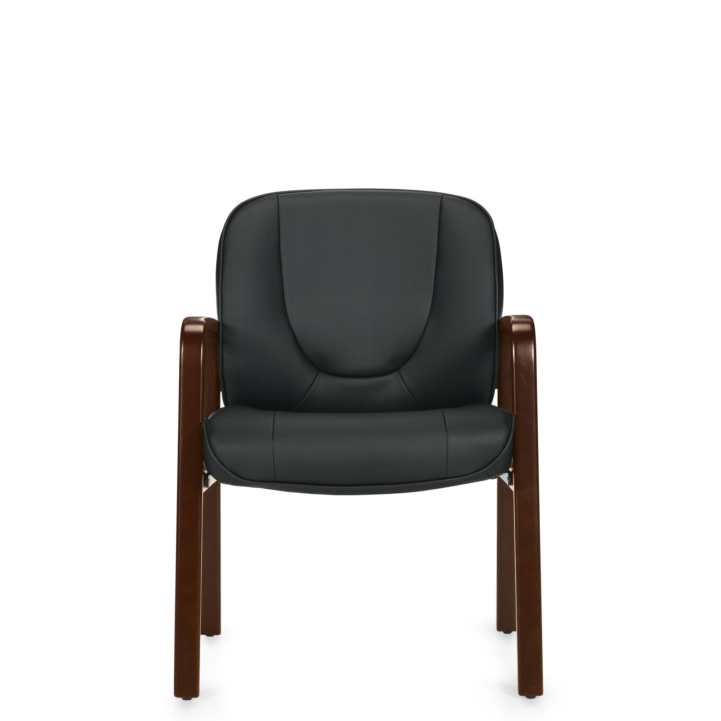 Luxhide Guest Chair with Wood Accents OTG11770B