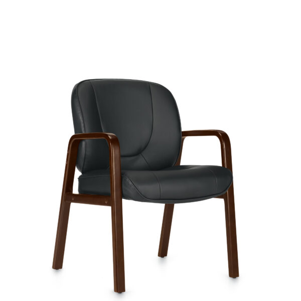 Luxhide Guest Chair with Wood Accents OTG11770B - Image 2