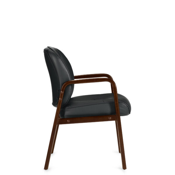 Luxhide Guest Chair with Wood Accents OTG11770B - Image 3