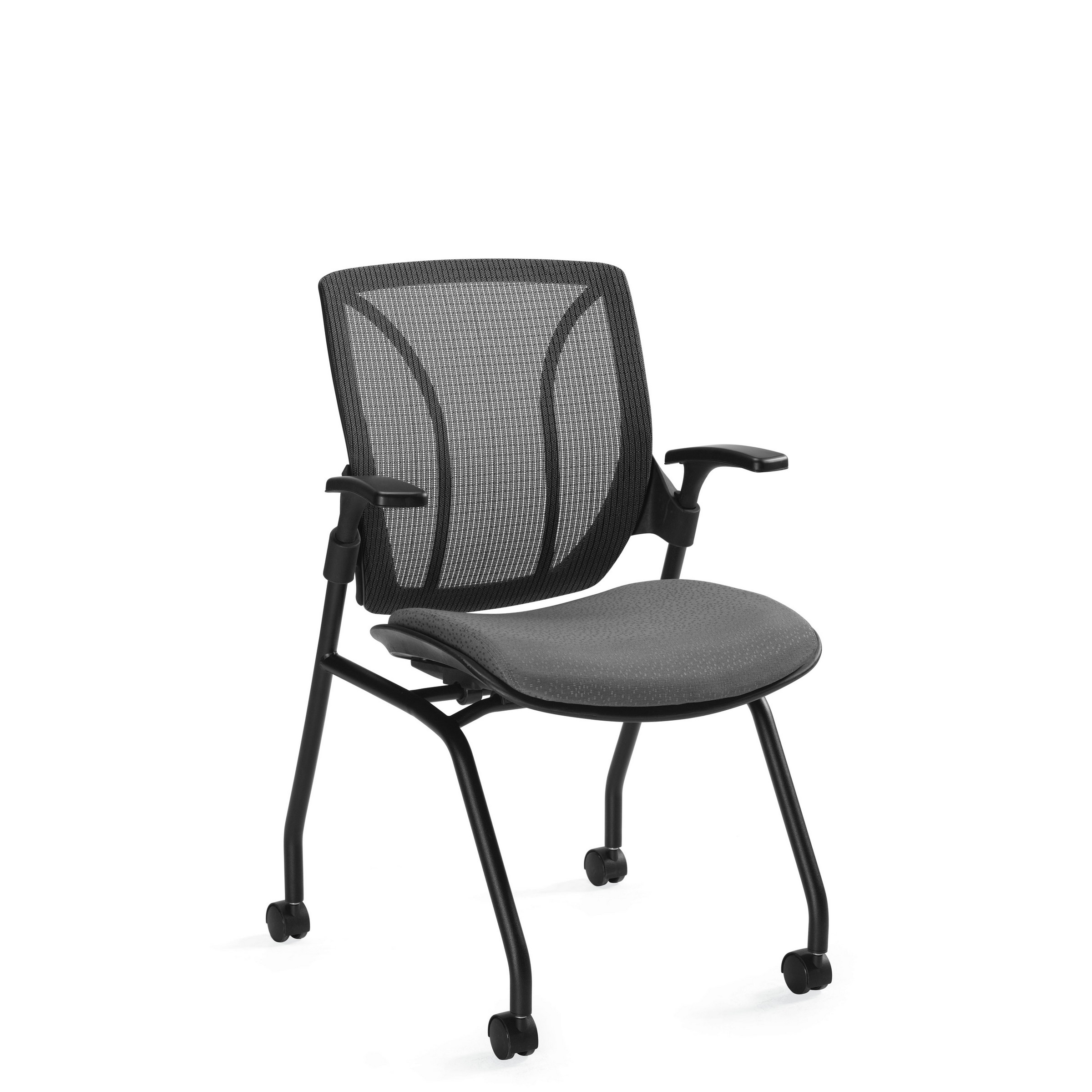 Roma® Mesh Medium Back Nesting Chair with Arms 1899