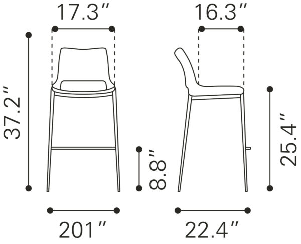 Ace Counter Stool Walnut (set of 2) - Image 3