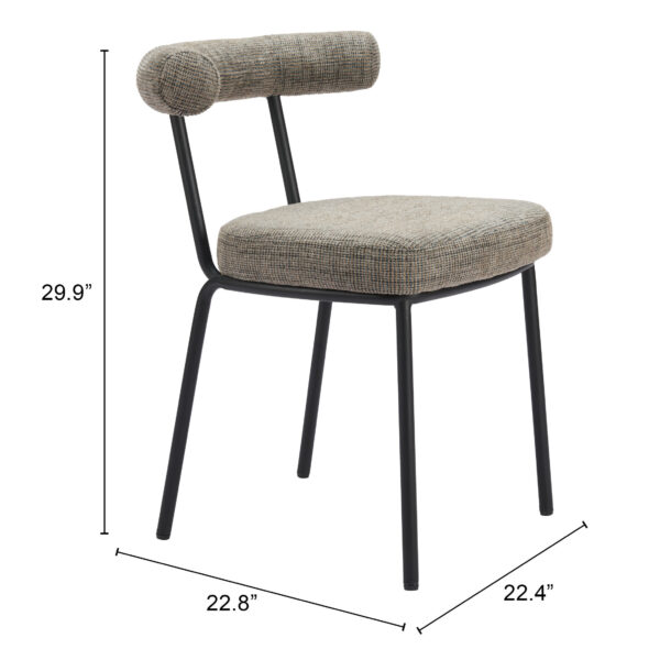 Kede Dining Chair Green Tweed (set of 2) 110098 - Image 3