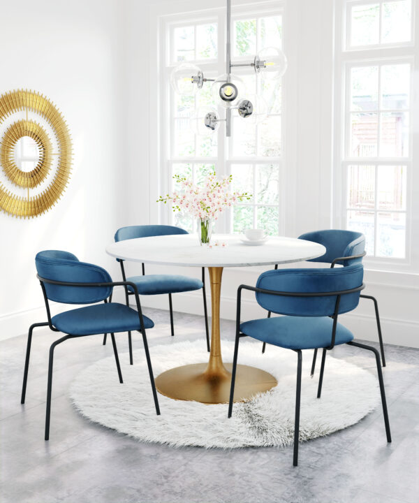 Ithaca Dining Table White & Gold 101845 - Image 2