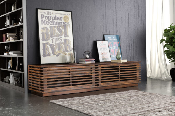 Linea Wide Entertainment Stand Walnut 110881 - Image 2