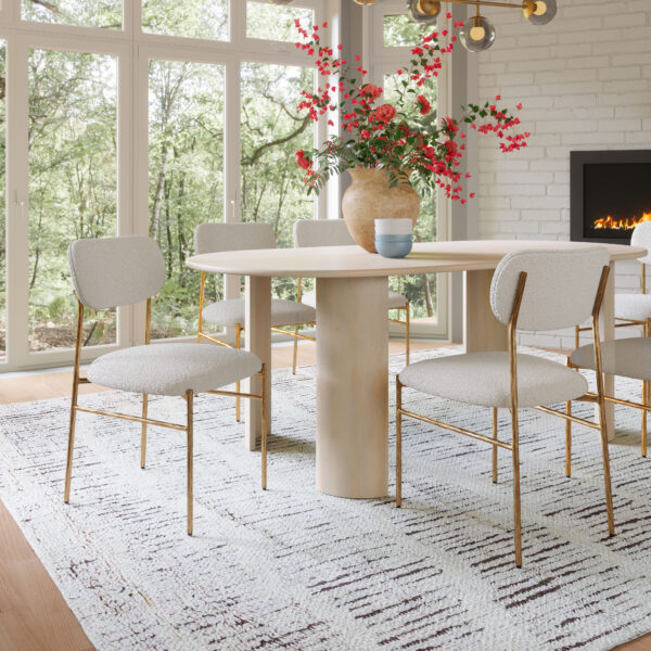 Sydhavnen Dining Chair Cream & Gold 110276 - Image 2