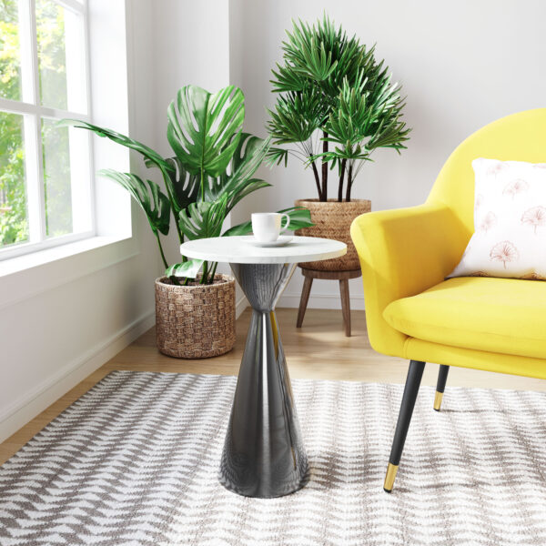Tim Side Table White & Black 109363 - Image 2