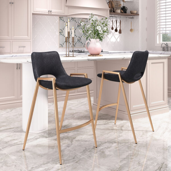 Desi Counter Stool Gold (set of 2) - Image 2