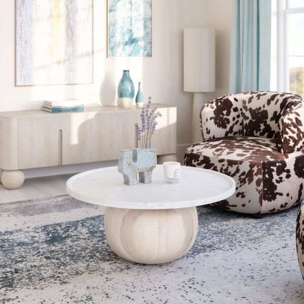 Savona Coffee Table White & Whitewashed 109858 - Image 2