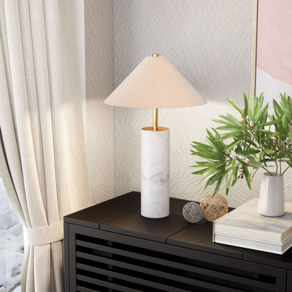 Ciara Table Lamp Beige & White 56100 - Image 2