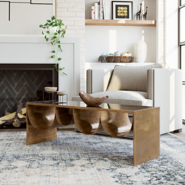 Reed Coffee Table Brass & Black 109842 - Image 2
