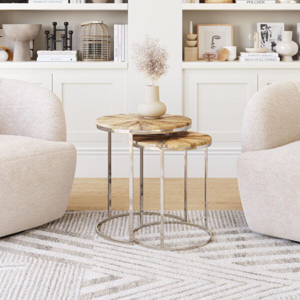 Bari Nesting Table Set Natural 109776 - Image 2