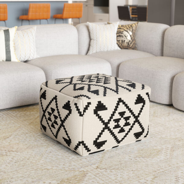 Lizardo Ottoman Beige & Black 109821 - Image 2