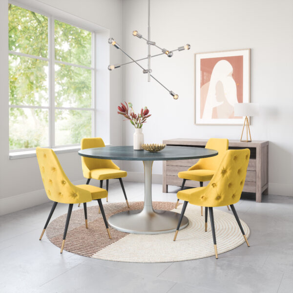 Metropolis Dining Table Gray & Silver - Image 11