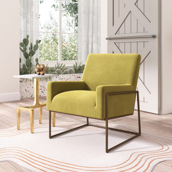 New York Accent Chair Olive Green 109522 - Image 2