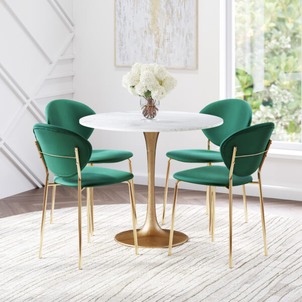 Fullerton Dining Table White & Gold 101842 - Image 2