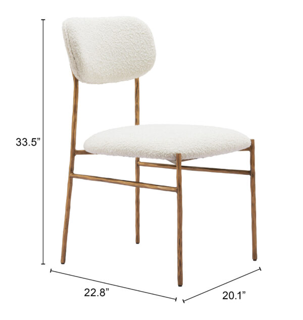 Sydhavnen Dining Chair Cream & Gold 110276 - Image 11