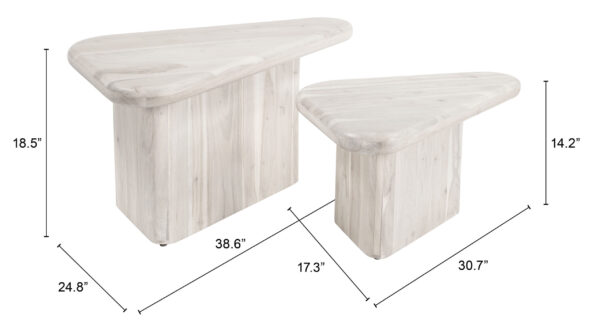 Navidic Coffee Table Set Whitewashed 109872 - Image 11