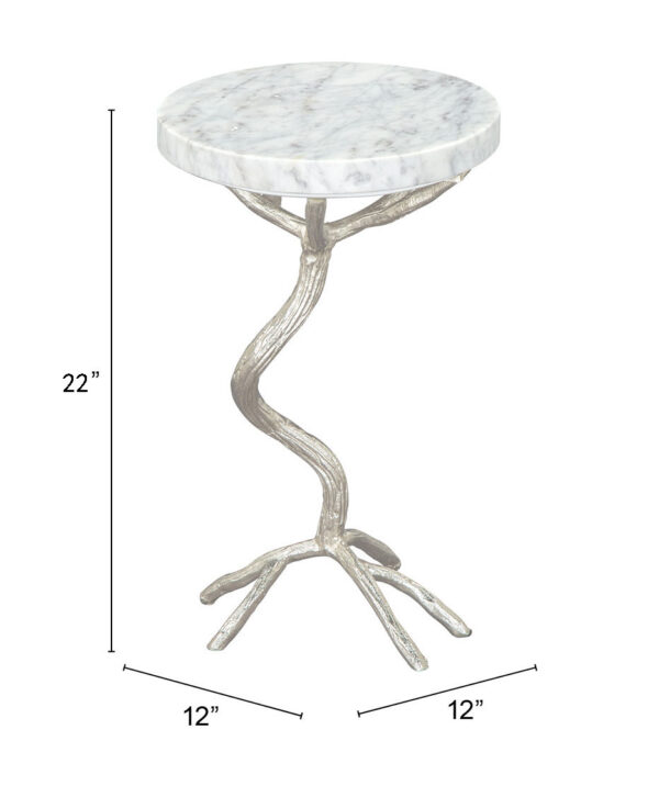 Joel Side Table White & Silver 109560 - Image 3