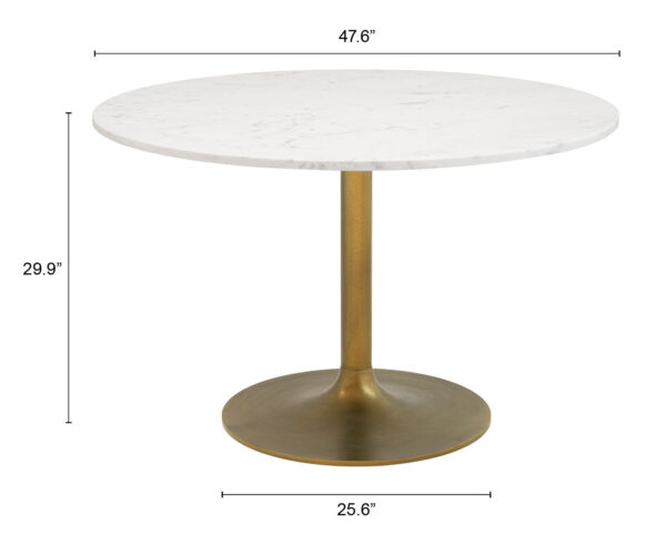 Ithaca Dining Table White & Gold 101845 - Image 11