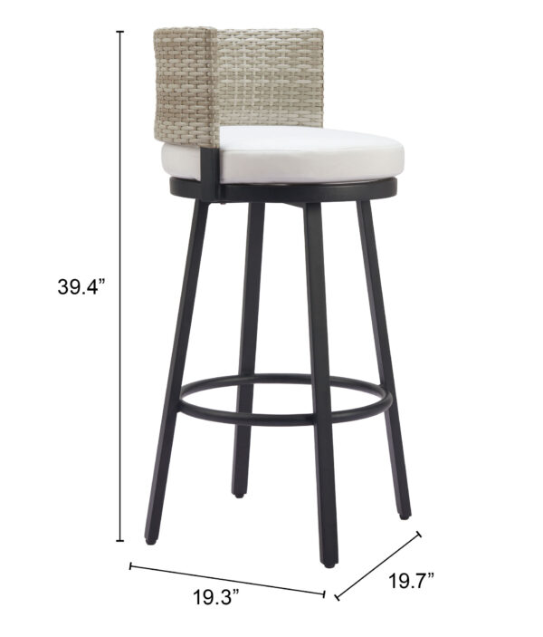 Midnight Wave Barstool White 704027 - Image 2