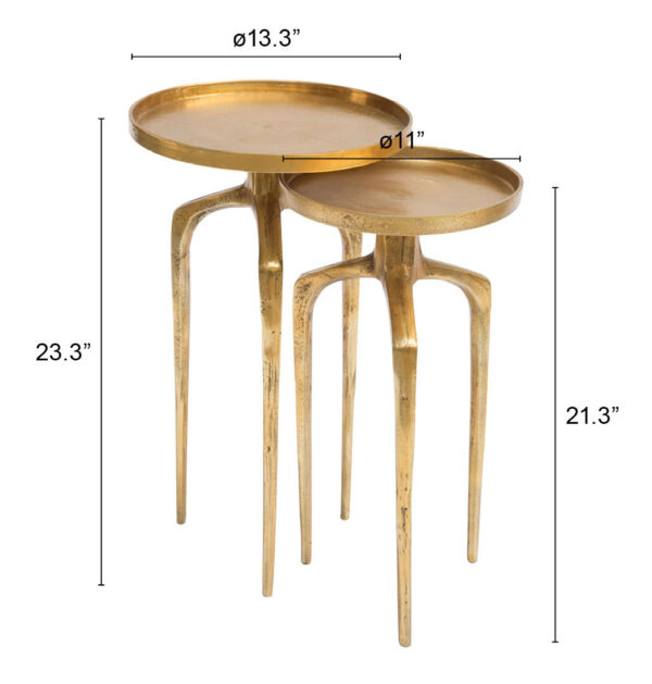 Como Accent Table Set Antique Gold 405002 - Image 15