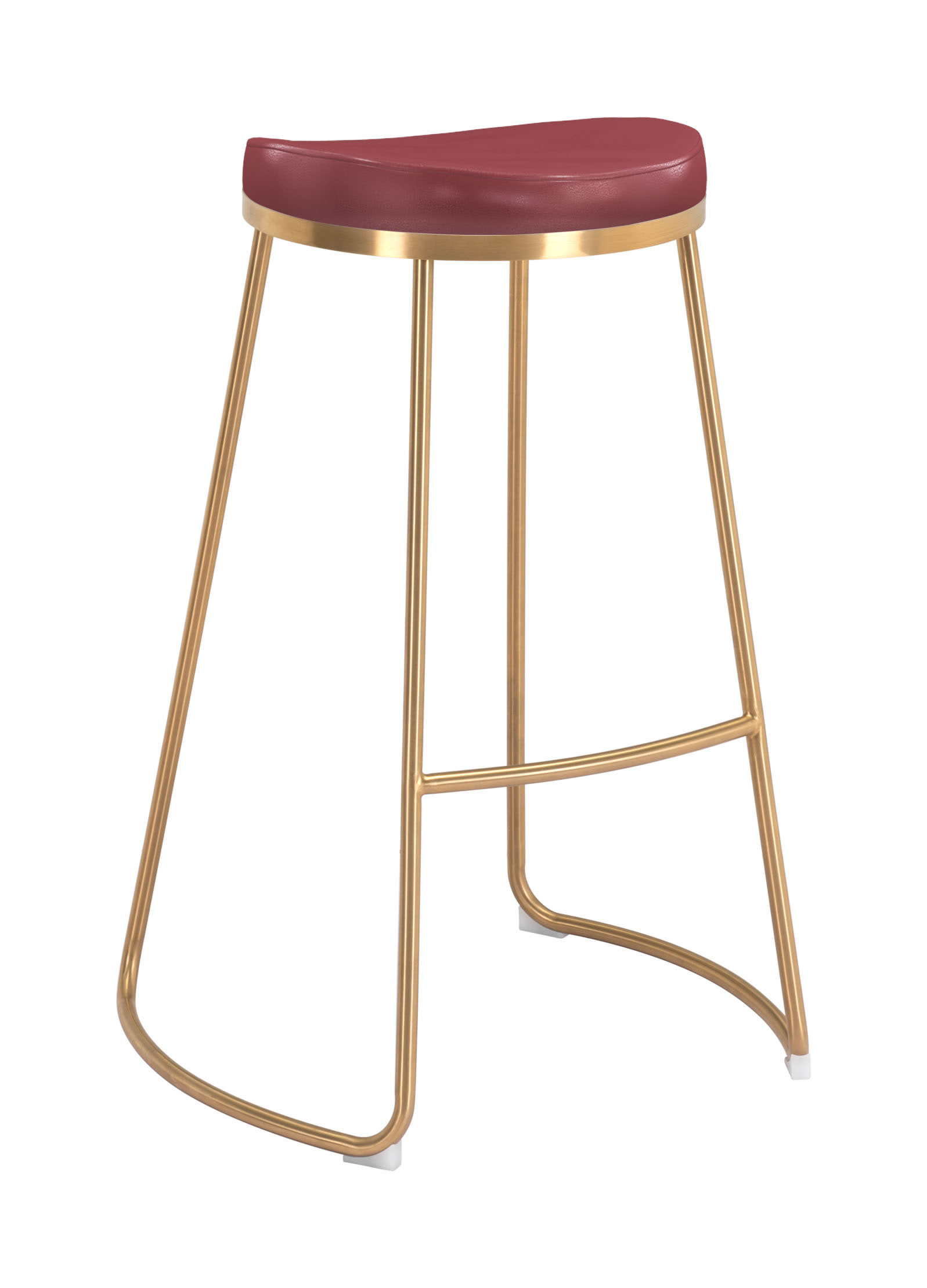 Bree Barstool Burgundy & Gold 101264 (set of 2)