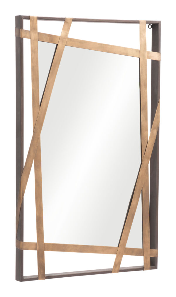 Tolix Mirror Antique Gold & Black A12255 - Image 3
