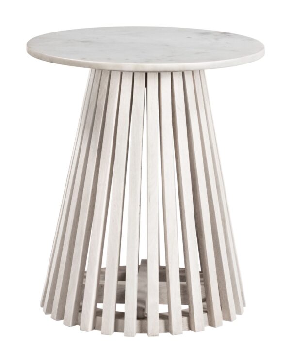 Mazara Side Table White & Whitewashed 109862 - Image 3