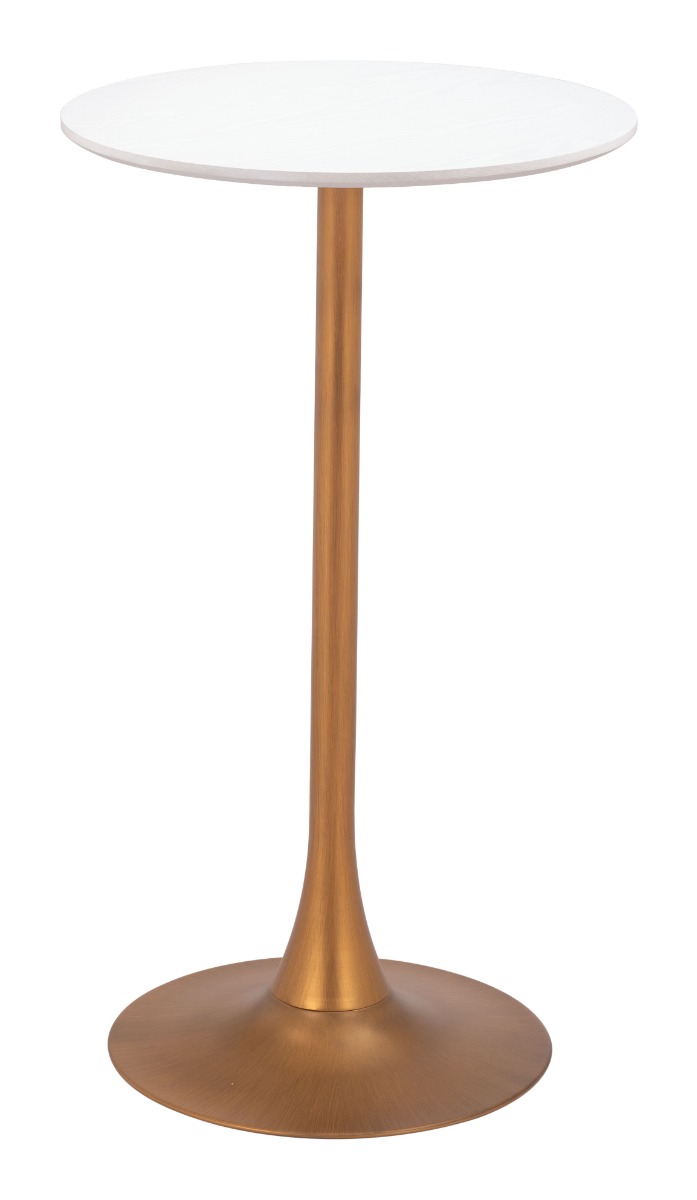 Auray Bar Table White & Gold 109829