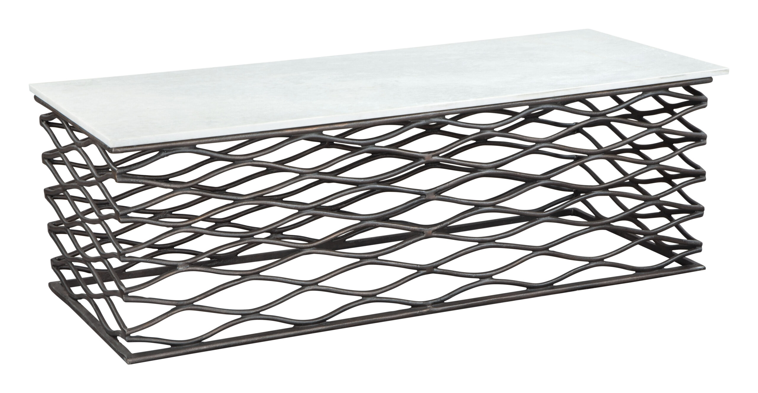 Duchess Coffee Table White & Antique Bronze 109457