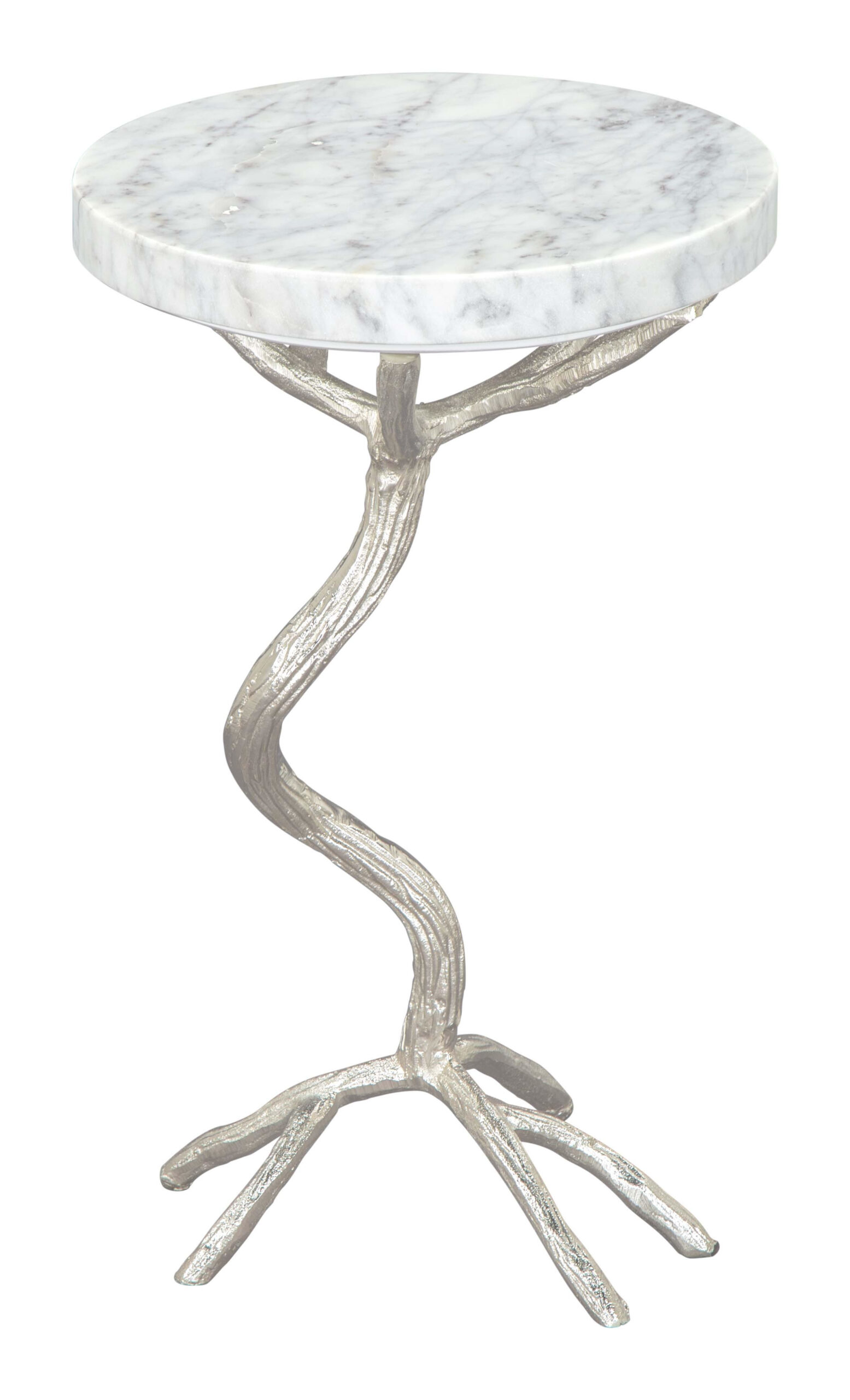 Joel Side Table White & Silver 109560