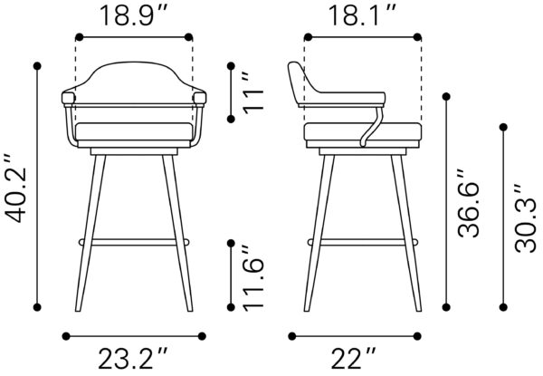 Vagur Swivel Barstool Black 110045 - Image 11