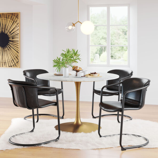 Ithaca Dining Table White & Gold 101845 - Image 3
