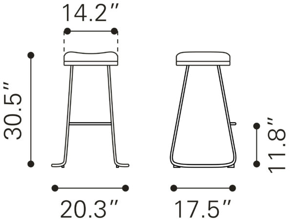 Bree Barstool Burgundy & Gold 101264 (set of 2) - Image 3