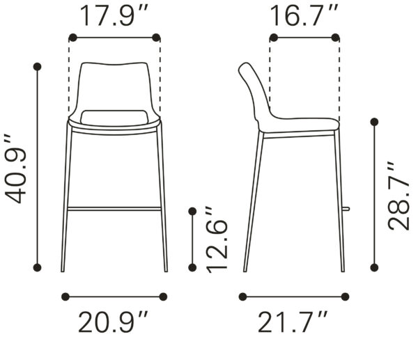 Ace Barstool Walnut (set of 2) - Image 13