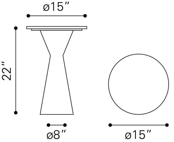 Tim Side Table White & Black 109363 - Image 4
