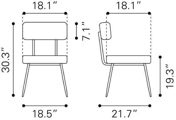 Blanca Dining Chair Ivory 109738 (set of 2) - Image 3