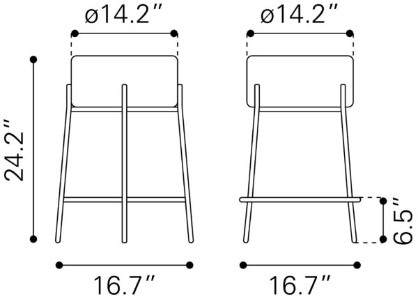 Blanche Counter Stool Ivory 109741 (set of 2) - Image 3