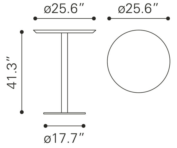Bergen Bar Table Walnut 100053 - Image 3