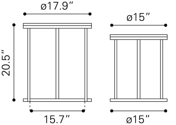 Bari Nesting Table Set Natural 109776 - Image 3