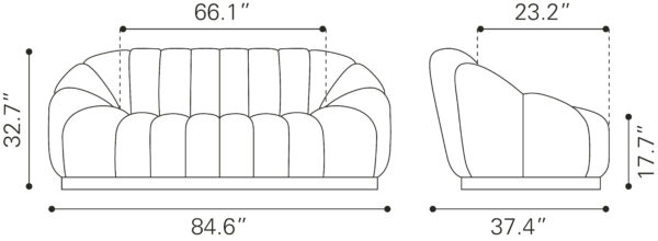 Bhutan Sofa Cream 109341 - Image 4