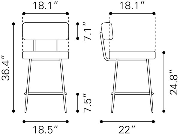 Blanca Counter Stool Ivory 109739 (set of 2) - Image 4