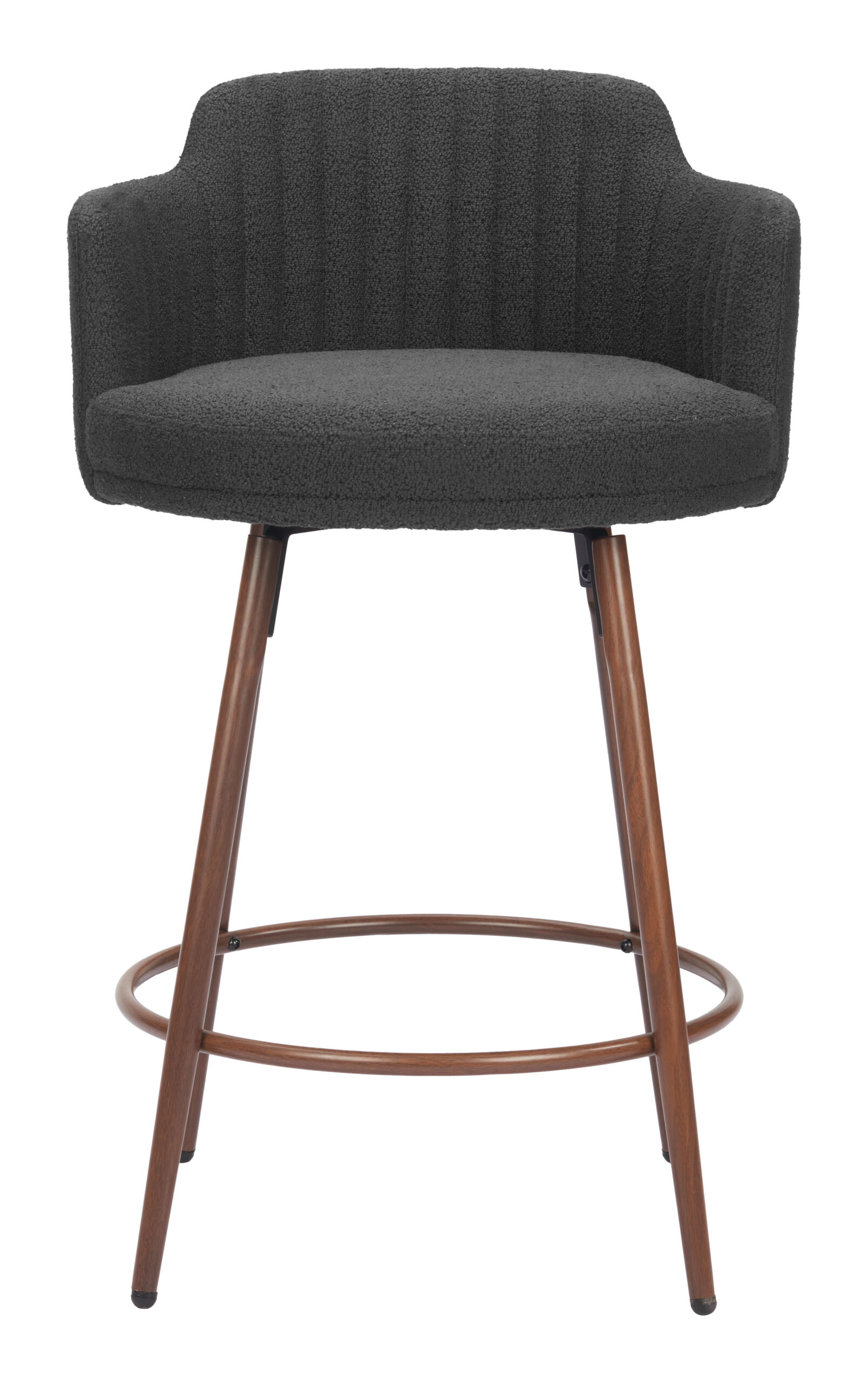Kono Swivel Counter Stool Black & Walnut 110375 (set of 2)