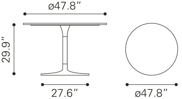 Metropolis Dining Table Gray & Silver - Image 4