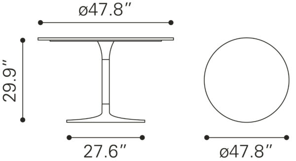 Metropolis Dining Table Gray & Silver - Image 4