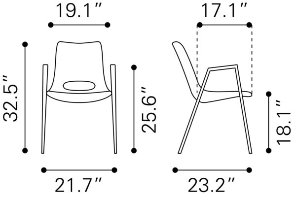 Desi Dining Chair Walnut (set of 2) - Image 3