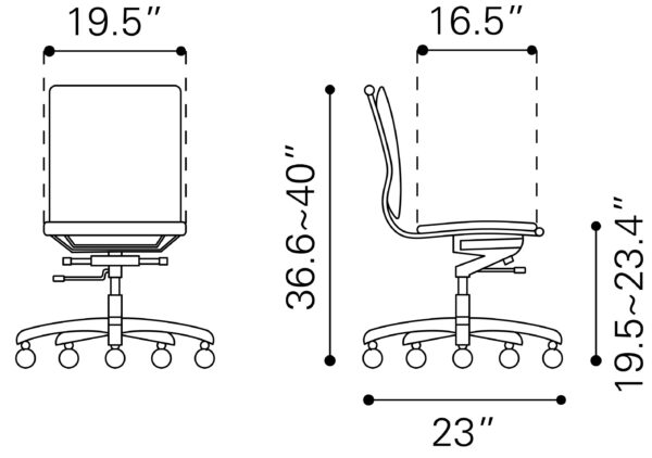 Lider Plus Armless Office Chair - Image 3