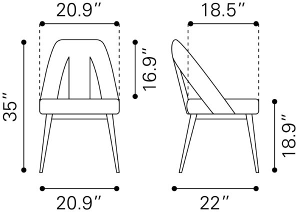 Artus Dining Chair Gray - Image 3